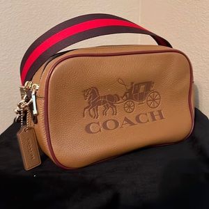 Tan and beige coach, cross body